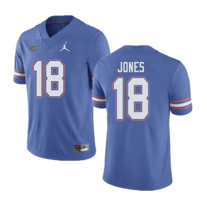 NCAA Florida Gators Jalon Jones Men's #18 Jordan Brand Blue Stitched Authentic College Football Jersey BSL6564WW